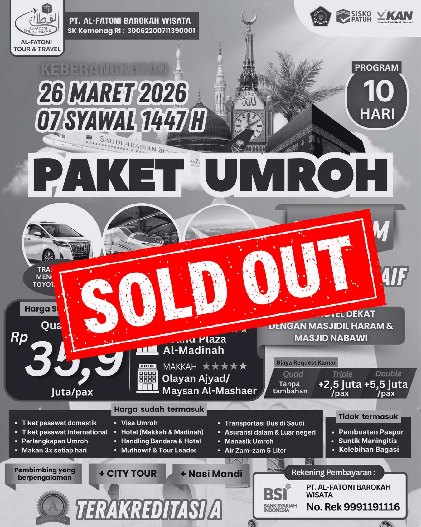 PAKET UMROH BULAN SYAWAL (SOLD OUT)